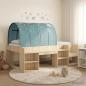 Preview: ARDEBO.de - Bett mit Tunnel 3 stk. Sonoma Eiche und Hellblau Holzwerkstoff