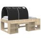 Preview: Bett mit Tunnel 3 stk. Sonoma Eiche und Schwarz Holzwerkstoff