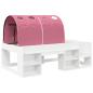 Preview: Hochbett für Kinder mit Stauraum 3 Stk. Weiß und Rosa