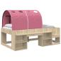Preview: Hochbett für Kinder mit Stauraum 3 Stk. Sonoma Eiche und Pink