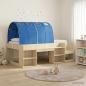 Preview: ARDEBO.de - Bettgestell mit Tunnel mit Regal 3 stk. Sonoma Eiche und Blau