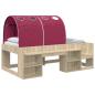 Preview: Bettgestell mit Tunnel mit Regal 3 stk. Sonoma Eiche und Rot