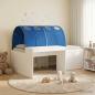 Preview: ARDEBO.de - Bett mit Tunnel 3 stk. Weiß und Blau Holzwerkstoff