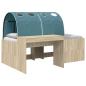 Preview: Bett mit Tunnel 3 stk. Sonoma Eiche und Hellblau Holzwerkstoff