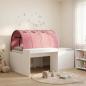 Preview: ARDEBO.de - Bett mit Tunnel 3 stk. Weiß und Rosa 118,6 x 193,2 x 75,1 cm