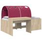 Preview: Bett mit Tunnel 3 Stk. Artisian Eiche und Rot Holzwerkstoff