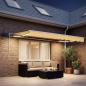 Preview: Manueller Markisenrahmen mit LEDs Sand 3,5 x 2 m