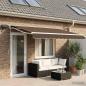 Preview: Manueller Markisenrahmen mit LEDs Taupe 4 x 2 m