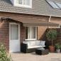 Preview: ARDEBO.de - Manueller Markisenrahmen mit LEDs Taupe 4 x 2 m