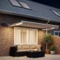 Preview: Manuelle Gelenkarmmarkise mit LEDs Taupe