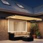 Preview: Manuelle Gelenkarmmarkise mit LEDs Sand