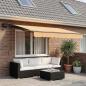 Preview: ARDEBO.de - Manueller Markisenrahmen mit LEDs Sand 3 x 2,5 m