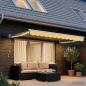 Preview: Manuelle Gelenkarmmarkise mit LEDs Sand