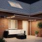 Preview: ARDEBO.de - Manueller Markisenrahmen mit LEDs Sand 4,5 x 3,5 m