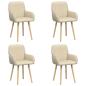 Preview: Esszimmerstühle 4 Stk. Stoff Creme 56,5 x 50 x 87,5 cm