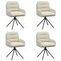 Preview: Drehstuhl Esszimmer 4 Stk. Kunstleder Creme 59 x 59,5 x 90 cm