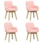 Preview: Drehstuhl Esszimmer 4 stk. Bouclé Rosa 54 x 58 x 87 cm