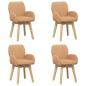 Preview: Drehstuhl Esszimmer 4 Stk. Bouclé Beige 54 x 58 x 87 cm