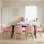 Preview: ARDEBO.de - Drehstuhl Esszimmer 6 Stk. Bouclé Rosa 54 x 58 x 87 cm