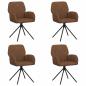 Preview: Drehstuhl Esszimmer 4 Stk. Kunstwildleder Braun 54 x 55 x 86 cm