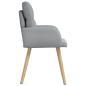 Preview: Esszimmerstühle 4 Stk. Stoff Hellgrau 60 x 56 x 96 cm