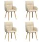 Preview: Esszimmerstühle 4 Stk. Stoff Creme 60 x 56 x 96 cm