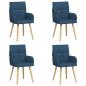 Preview: Esszimmerstühle 4 Stk. Stoff Blau 60 x 56 x 96 cm