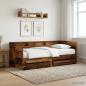Preview: ARDEBO.de - Tagesbett mit Schubladen mit Regal Altholz Holzwerkstoff