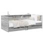 Preview: Tagesbett mit Schubladen mit Regal Grau Sonoma Holzwerkstoff