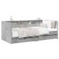 Preview: Tagesbett mit Schubladen mit Regal Betongrau Holzwerkstoff