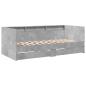 Preview: Tagesbett mit Schubladen mit Regal Betongrau Holzwerkstoff