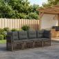 Preview: ARDEBO.de - Gartensofa-set 4 stk. Grau Poly-Rattan