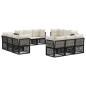 Preview: Gartensofa-set 12 stk. Schwarz Poly-Rattan