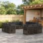 Preview: ARDEBO.de - Gartensofa-set 12 Stk. Grau Poly-Rattan
