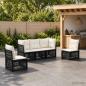 Preview: ARDEBO.de - Gartensofa-set 5 stk. Schwarz Poly-Rattan
