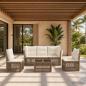 Preview: ARDEBO.de - Gartensofa-set 6 Stk. Beige Poly-Rattan