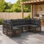 Preview: ARDEBO.de - Gartensofa-set 6 stk. Grau Poly-Rattan