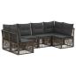 Preview: Gartensofa-set 6 stk. Grau Poly-Rattan