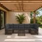 Preview: ARDEBO.de - Gartensofa-set 8 Stk. Grau Poly-Rattan