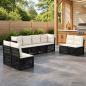 Preview: ARDEBO.de - Gartensofa-set 8 stk. Schwarz Poly-Rattan