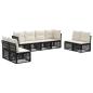 Preview: Gartensofa-set 8 stk. Schwarz Poly-Rattan
