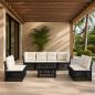 Preview: ARDEBO.de - Gartensofa-set 9 stk. Schwarz Poly-Rattan