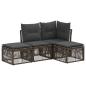 Preview: Gartensofa-set 4 stk. Grau Poly-Rattan
