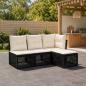 Preview: ARDEBO.de - Gartensofa-set 4 stk. Schwarz Poly-Rattan