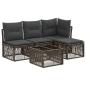 Preview: Gartensofa-set 5 Stk. Grau Poly-Rattan