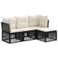 Preview: Gartensofa-set 4 stk. Schwarz Poly-Rattan