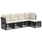 Preview: Gartensofa-set 5 stk. Schwarz Poly-Rattan