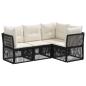 Preview: Gartensofa-set 4 stk. Schwarz Poly-Rattan
