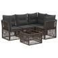 Preview: Gartensofa-set 5 Stk. Grau Poly-Rattan