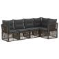 Preview: Gartensofa-set 5 stk. Grau Poly-Rattan